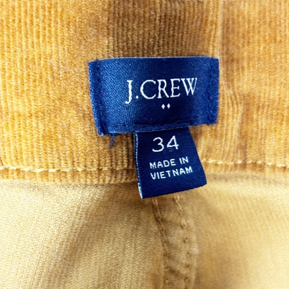 J Crew Corduroy Pants Women Mustard Yellow High Rise Straight Leg Size 34 - Picture 8 of 11